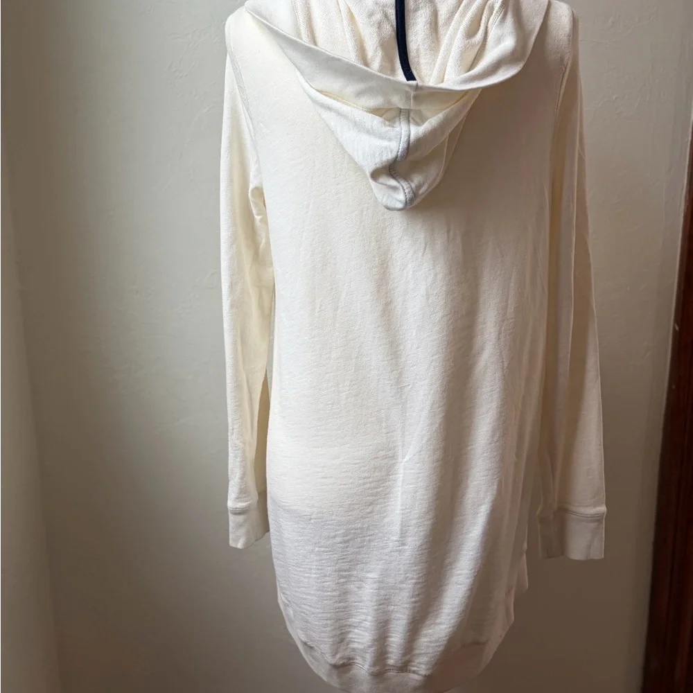 Lauren Ralph Lauren Hooded Open Front Cotton Modal Cardigan Cream Ivory Small